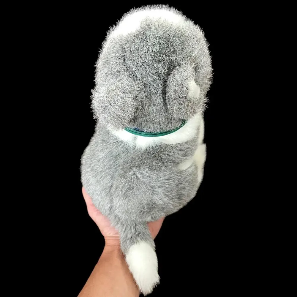 Vintage Ty Husky Puppy Dog Plush Sitting White Gray Stuffed Toy Blue Eyes Dakota